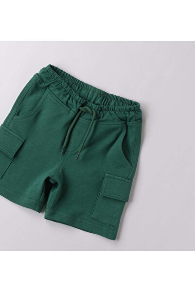İDO - Shorts with adjustable drawstring and cargo pockets, Green, 104 cm