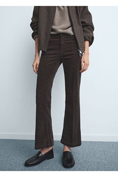 MANGO Woman Fitilli kadife flare jean pantolon