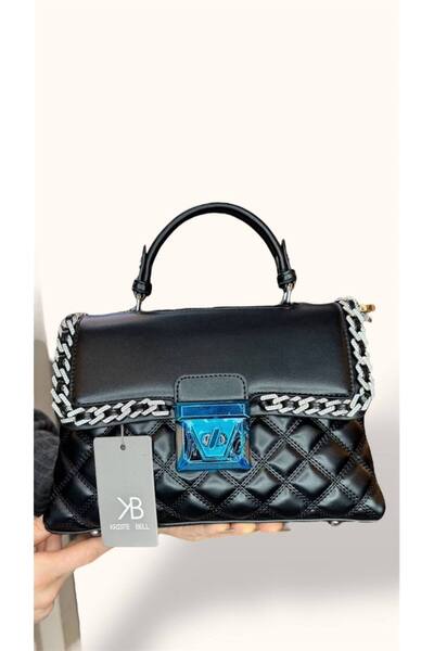 KRISTE BELL İthal Kare Model Taşlı Zincir Aksesuarlı İki Boy Askılı Şık Kadın Çanta