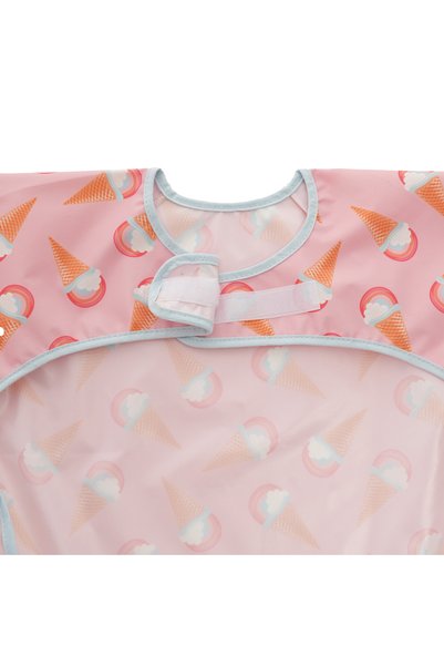 tinyfeed Liquid-Proof Sleeves Food and Activity Bib for Ages 2-4 Icecream