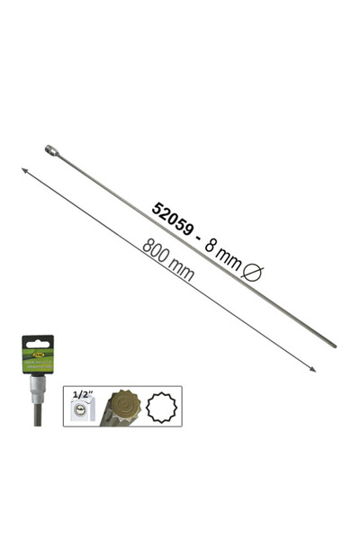 JBM Bara De Forta T Cu Patrat Extralung 12 Fete - 800 Mm 1/2 8 Mm