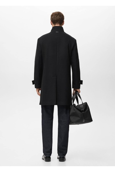 MANGO Man Dik yaka yün palto