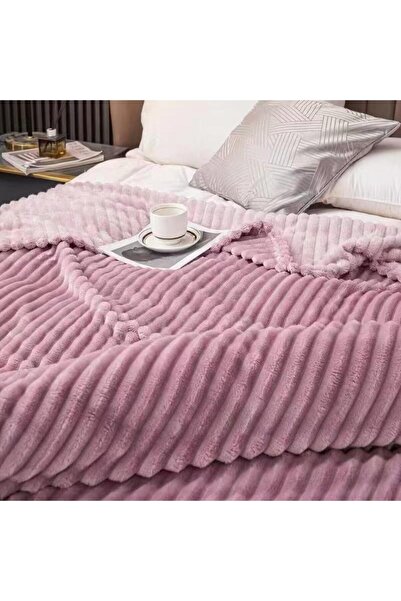 FANE Pătură cocolino pufoasă, 200x230cm, model dungi