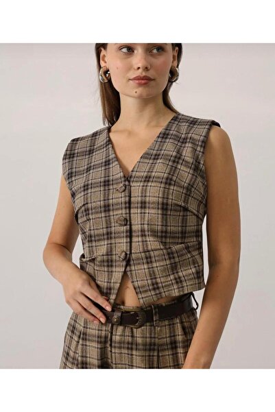Opera Plaid Lined Vest