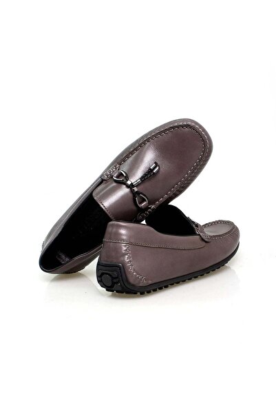 FRANCO CALVANI Gray Color Laceless Genuine Leather Men's Shoes