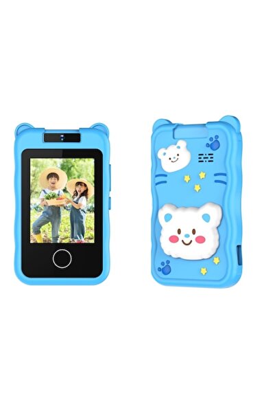 zyteq Smartphone pentru copii 2,8" - Carcasă din silicon albastră, cameră HD 1080P, jocuri, USB-C
