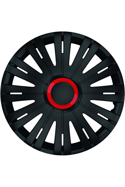 Mega Drive Set of 16` Black Wheel Covers with Red Ring Active