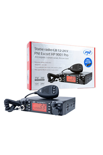 PNI Statie Radio Cb Escrt HP 9001 Pro Asq Reglabil, Am-Fm, 12V/24V, 4W, Scana...