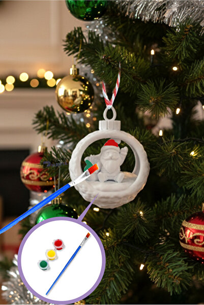 Postermanya زينة شجرة عيد الميلاد قابلة للطلاء، مجموعة سانتا كلوز، هدية رأس ا...