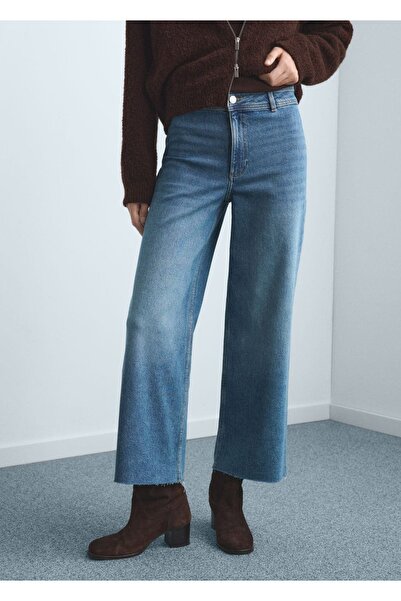 MANGO Woman Catherin yüksek belli culotte jean pantolon