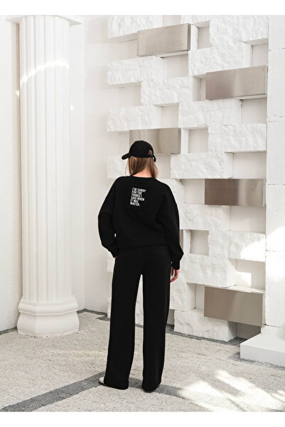 SOLİS MODA Women's 3 Thread Cotton Sh Fleece-Lined Tracksuit Set