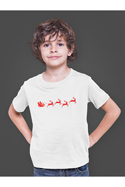 Bumeta تي شيرت للأطفال بتصميم سانتا كلوز غزال سانتا كلوز لعيد الميلاد مطبوع