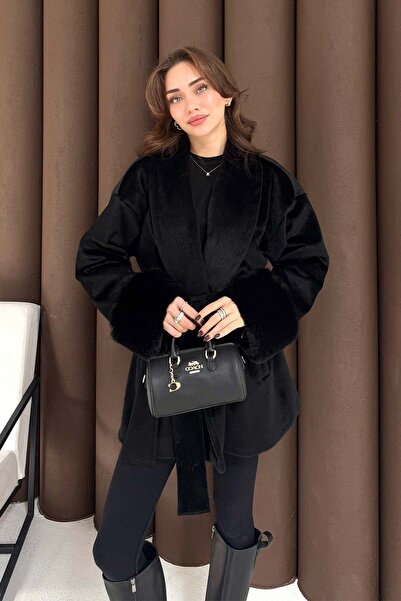 Melike Tatar Fur Coat Black 2505