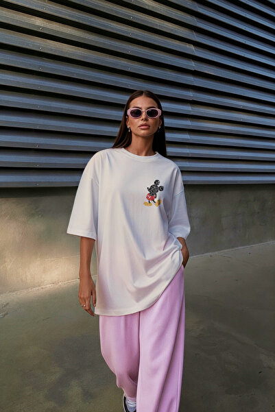 OEM Oversized 100% cotton Mickey Typography T-shirt