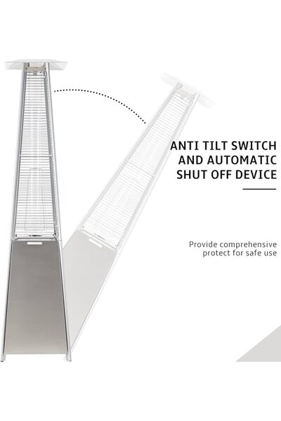 SP zMartEx Outdoor Garden Pyramid Patio Silver Heater Premium Quality