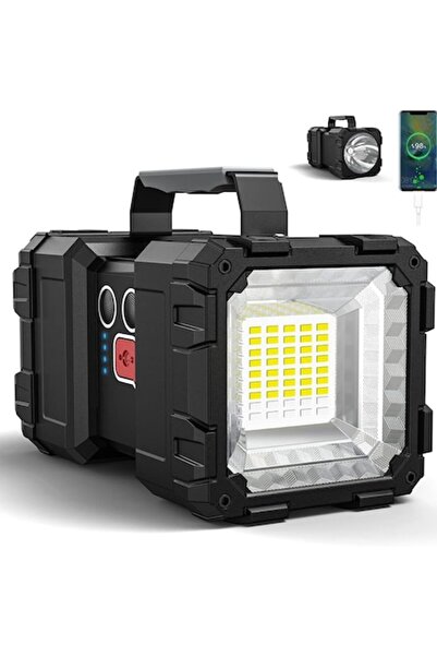 Kludoo Lanternă profesională LED LANTERNA 10000mAh, fascicul lung și reflector, baterie externă, 7 moduri de funcționare