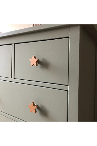 NATUREL DEKOR Wooden Star Cut Handle, Cabinet Drawer Handle, Bamboo, Wicker, Nordic, Bohemian, Modern