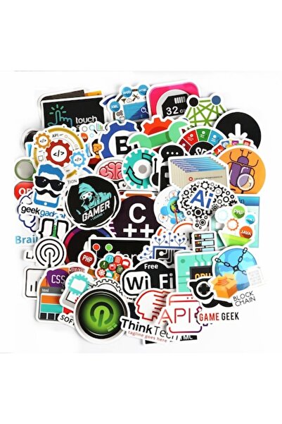 autostickere Set de 50 de autocolante impermeabile - Programator / Tocilar / Internet / IT / Jucător