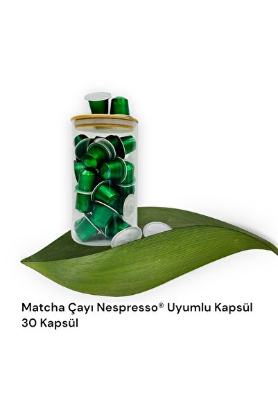 MegaShop Matcha Nespresso® Uyumlu Kapsül 30 Adet + Cam Saklama Kutusu Hediyeli