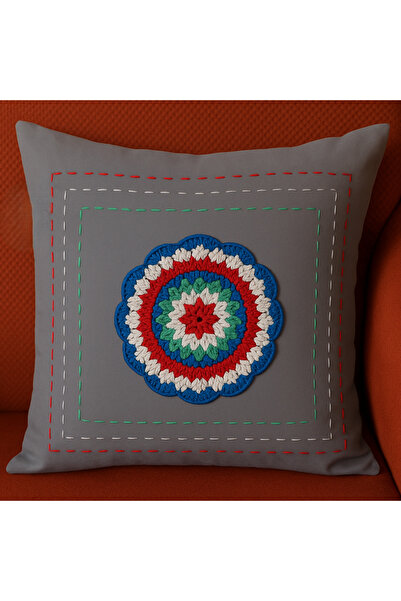 MADE BY ALİSHA Hand Knitted Detail Decorative Cushion
