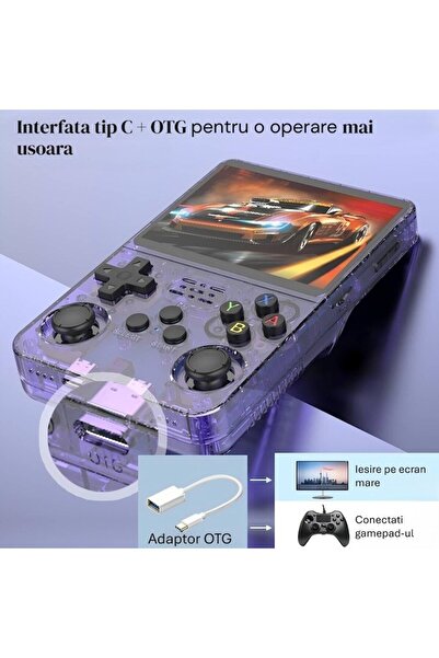 OEM R36S Retro Portable Game Console 128GB (Violet) - Linux, 3.5" IPS
