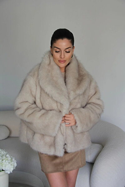 Julidress Double-Breasted Premium Fur Coat with Collar Lining