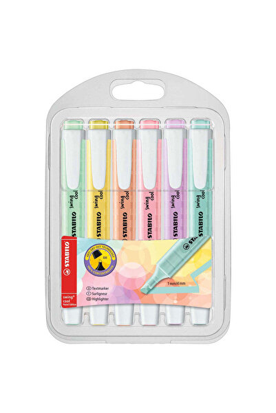 Stabilo Swing Cool Pastel Highlighter, 6 colors / set