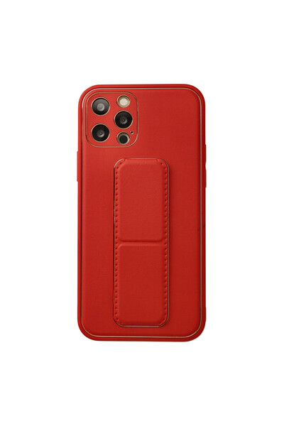 NewFace iPhone 12 Pro Case Coco Leather Stand Cover - Red