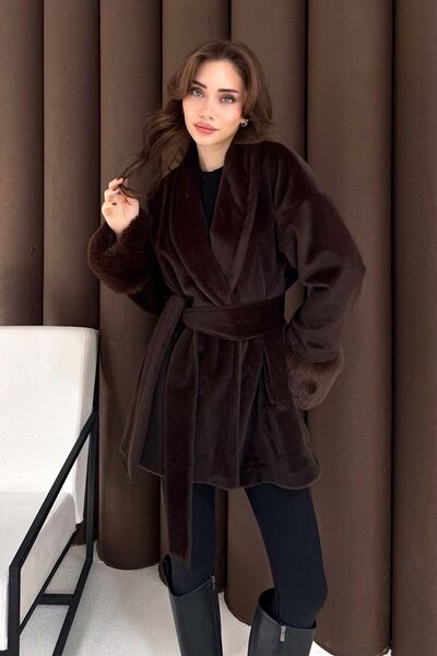 Melike Tatar Fur Coat Brown 2505