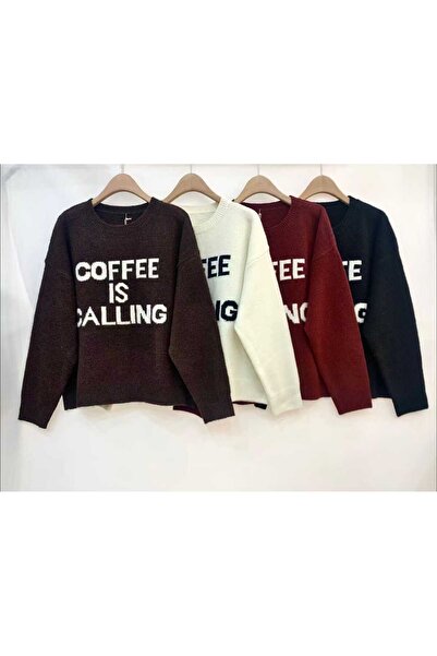 Diva Exclusive Fashion COFFEE IS CALLING sweater, thick, casual, soft material