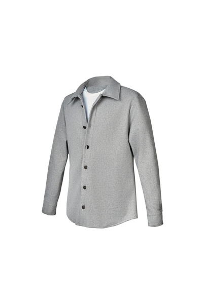 VELNO Gray Shirt with Embroidered Embroidery