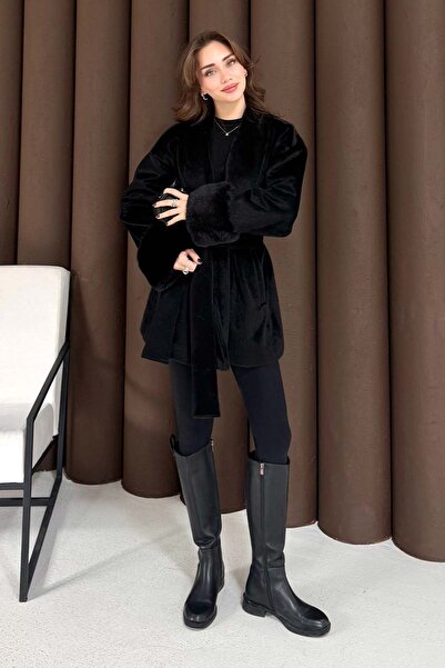 Melike Tatar Fur Coat Black 2505