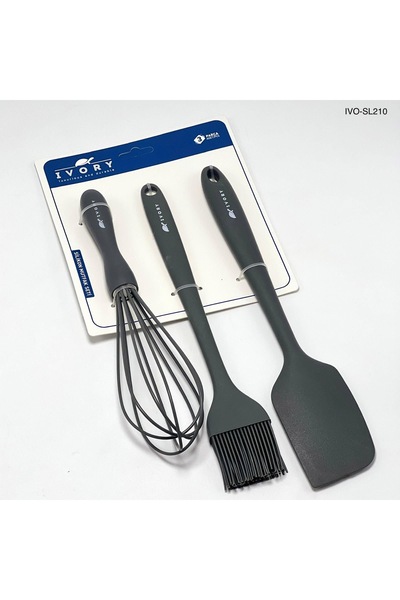 musting 3lü silikon mutfak seti çırpıcı fırça ve yan spatula