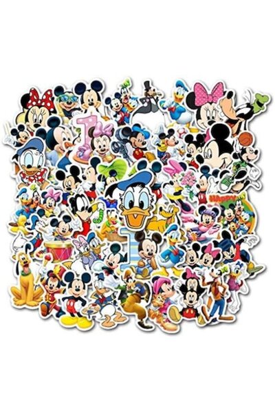 OEM Set of 50 Mickey Mouse stickers, water-resistant, multicolor
