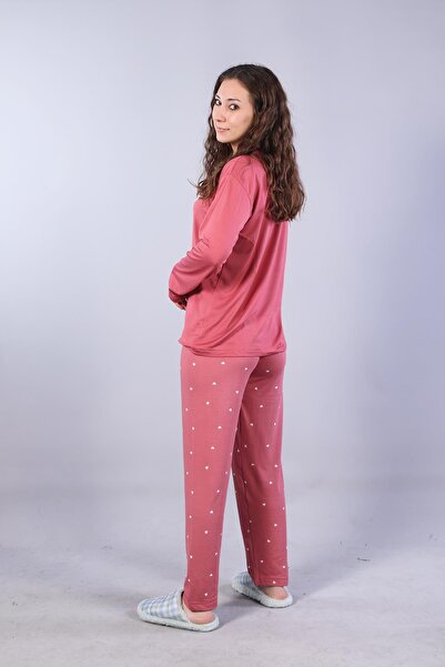 Mckanzie 3404 Milan Love You O Neck Long Sleeve Top Long Bottom Pajama Set