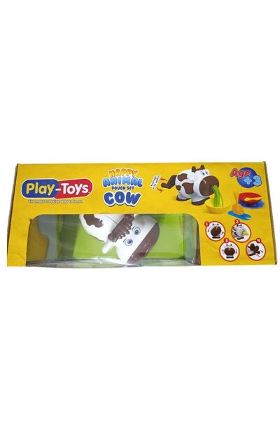 Playbox مجموعة عجينة الحيوانات السعيدة من بلاي تويز - بني