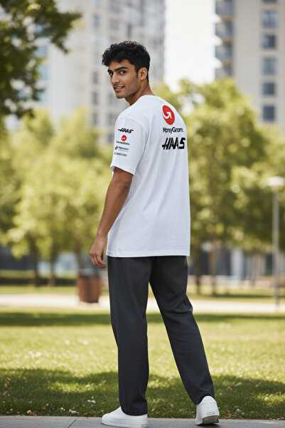 niceworkbynicehands Formula 1 Special Design Haas Team T-Shirt Printed White T-Shirt