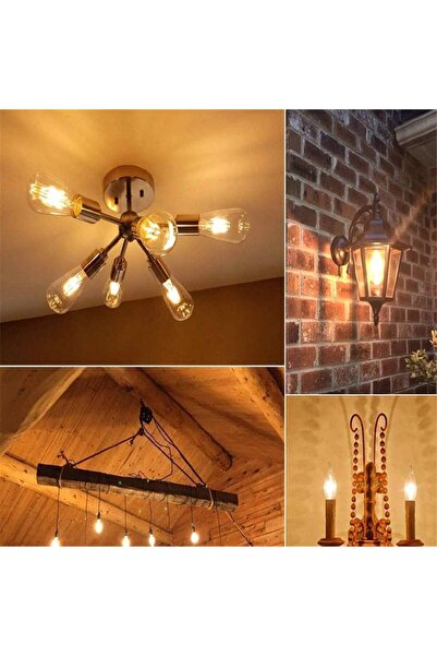 HYX Vintage Edison ST64 Dimmable 40W Antique LED Bulb, 2300K Warm White, E26/E27, Pack of 6