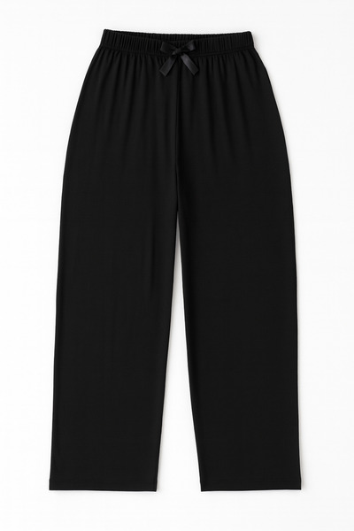 Made By me راحة فائقة مع الأناقة الخالدة: بنطلون بيجامة من الفيسكوز عالي الخصر بمقاس كبير