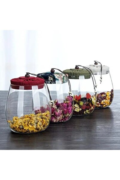 LeylArt Set of 4 Natural Glass Jars 650 ml