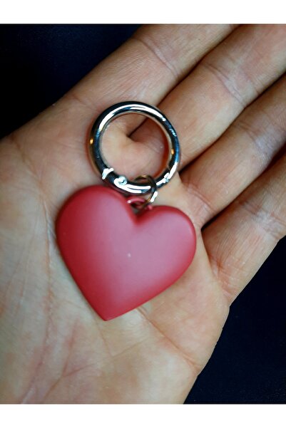 MRYart ميدالية مفاتيح معدنية على شكل قلب أحمر