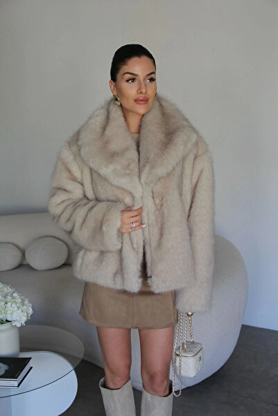 Julidress Double-Breasted Premium Fur Coat with Collar Lining