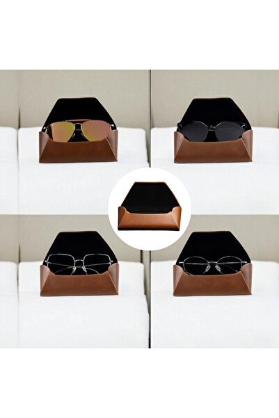 OEM Leather Sunglasses Case, Durable Protective Case, Elegant Design, Unisex Style, Brown