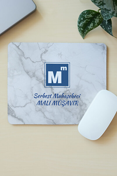 MAĞAZA DEPOM Mali Müşavir Özel Tasarım Mermer Desenli Mouse Pad - Kaymaz Taba...