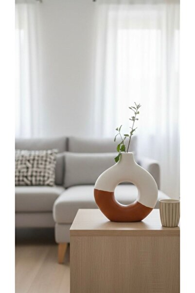 ALTUNOĞLU TASARIM مزهرية زخرفية عصرية مصنوعة يدويًا على شكل دائرة - تصميم بسي...