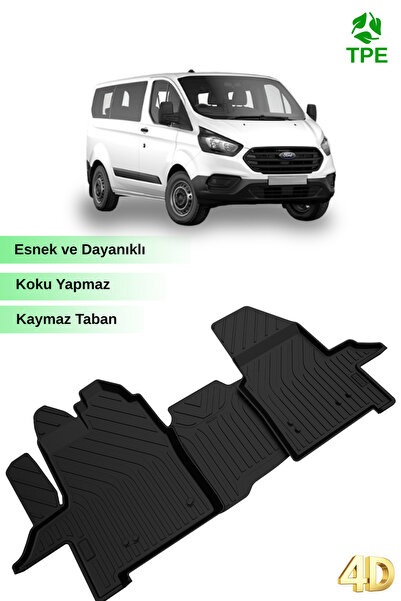 Genel Markalar Ford Tourneo Custom 2012 – 2023 Uyumlu Kauçuk Paspas 4D Havuzl...