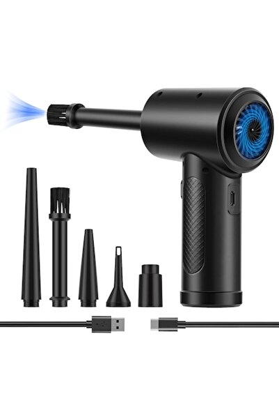 SELLIUM Cordless Portable Compressed Air Blower, 6000mAh, 51000RPM, 3 Speeds, LED, Black