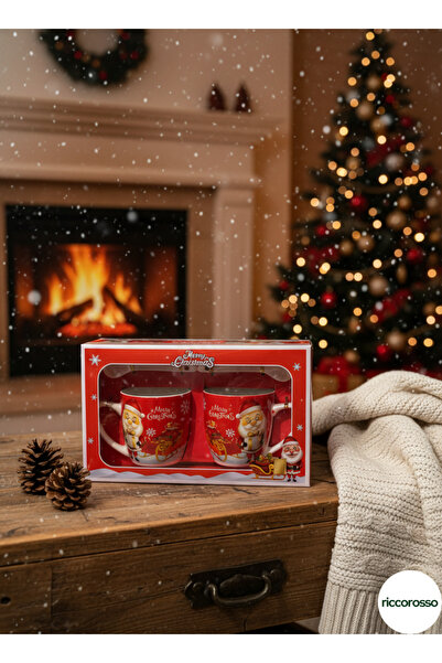 Riccorosso Yılbaşı Özel Serisi - 2'li Kırmızı Noel Baba Kupa Seti