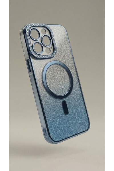 moderla Iphone 15 Kılıf Magsafe Manyetik Wireless Şarj Destekli Simli Elmas T...