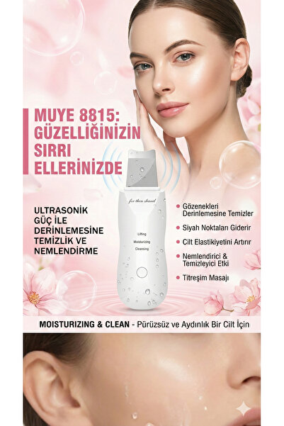 CALIBURN Şarjlı Ultrasonik Yüz Temizleme ve Peeling Cihazı - 2 Adet Hassas Si...